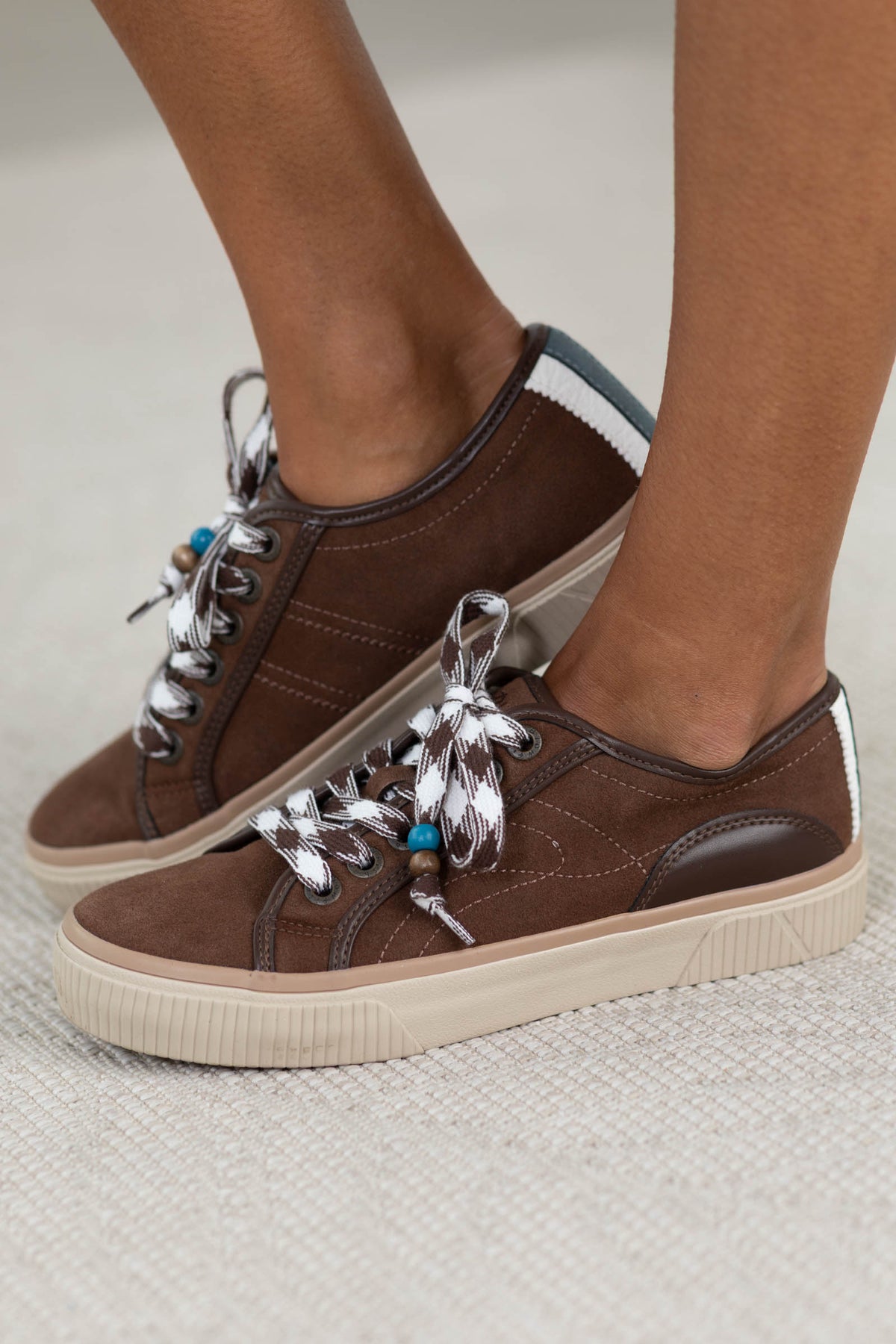 Blowfish Brown Printed Lace Up Sneakers