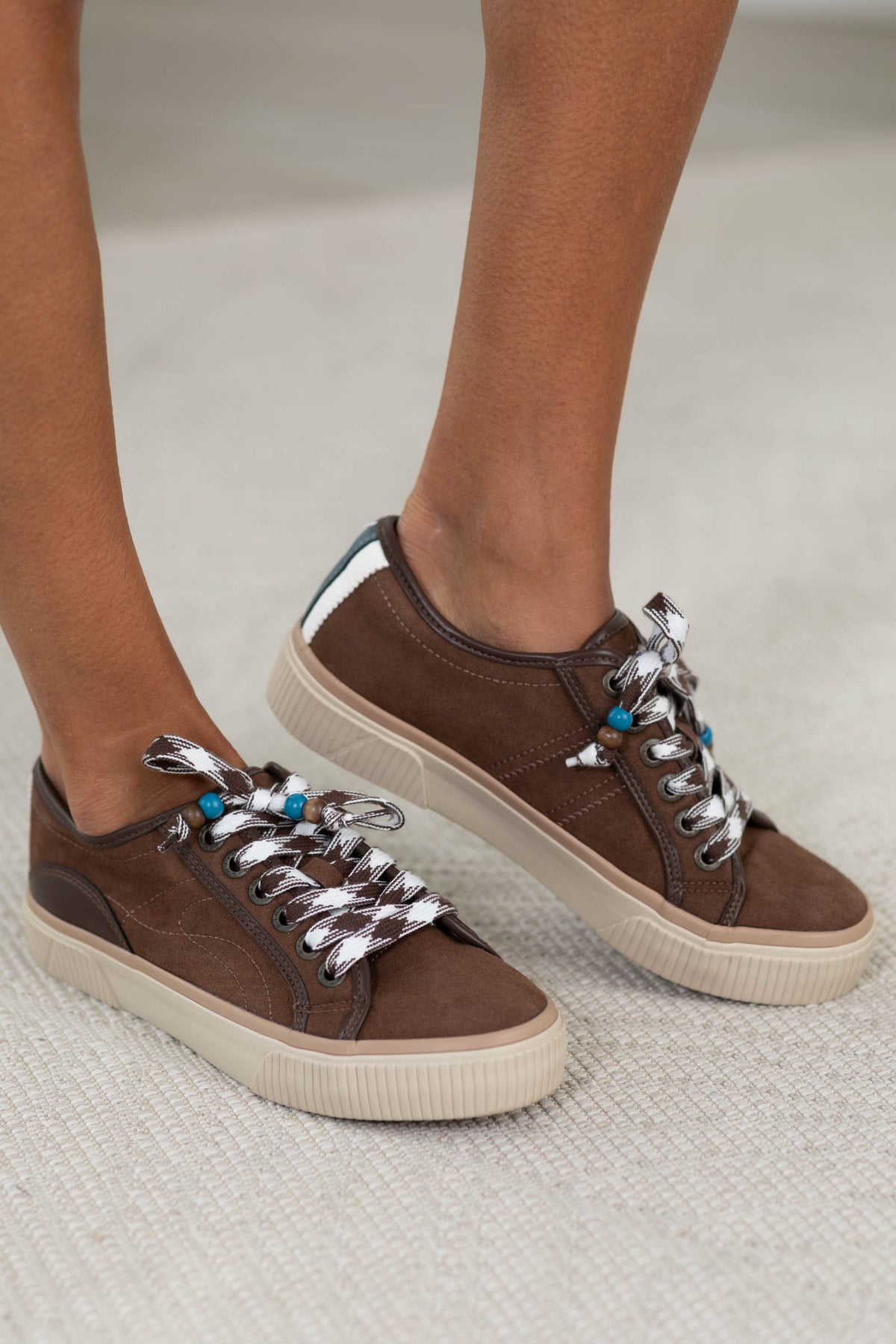 Blowfish Brown Printed Lace Up Sneakers