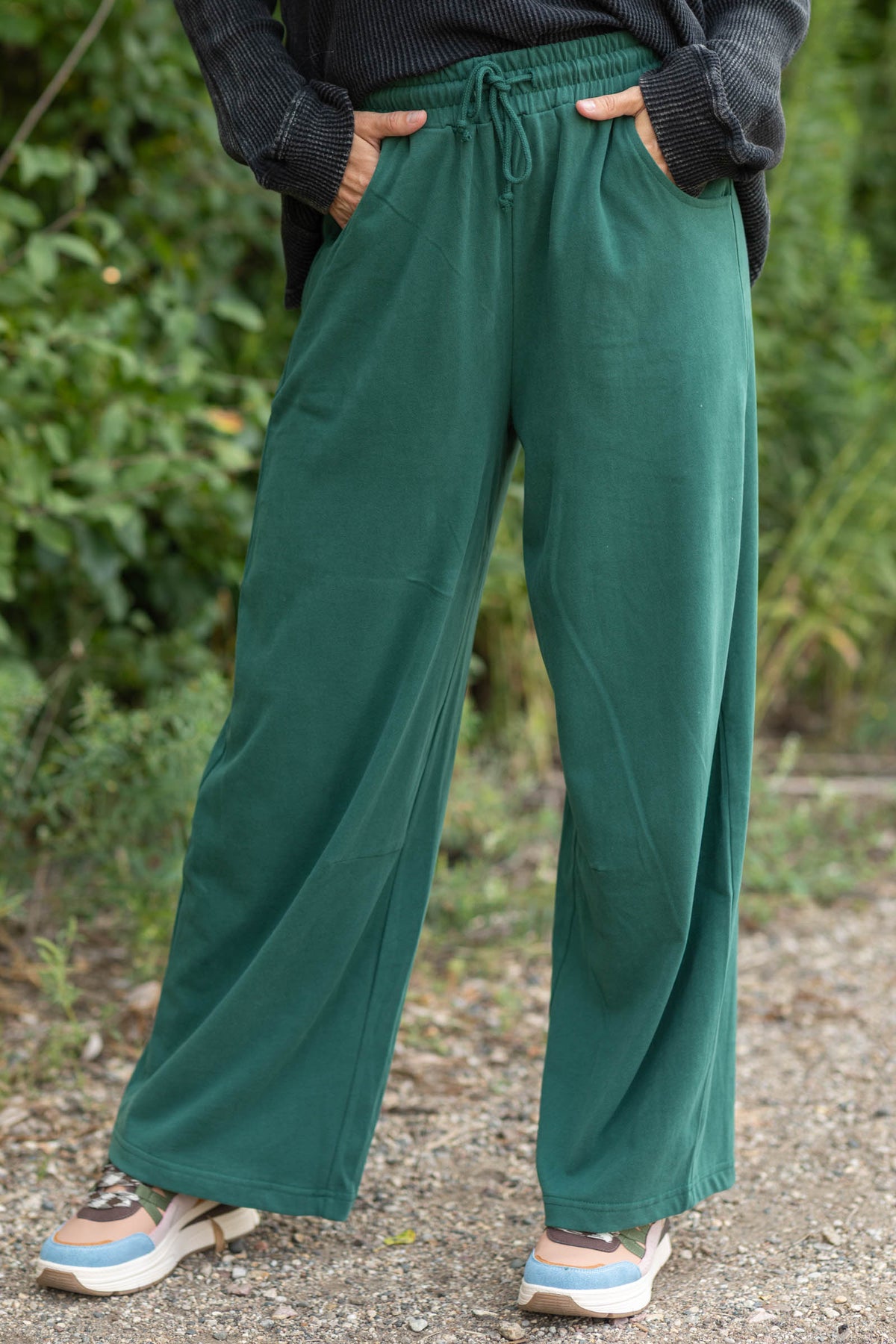 Washed Drawstring Barrel Sweatpants
