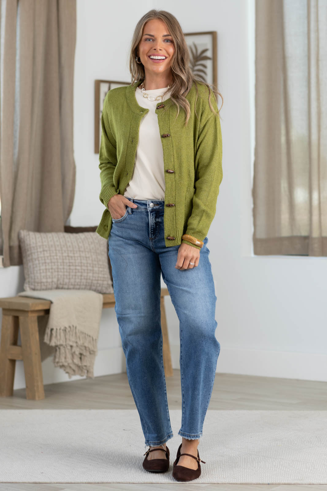 Risen Tummy Control High Rise Slim Barrel Jeans