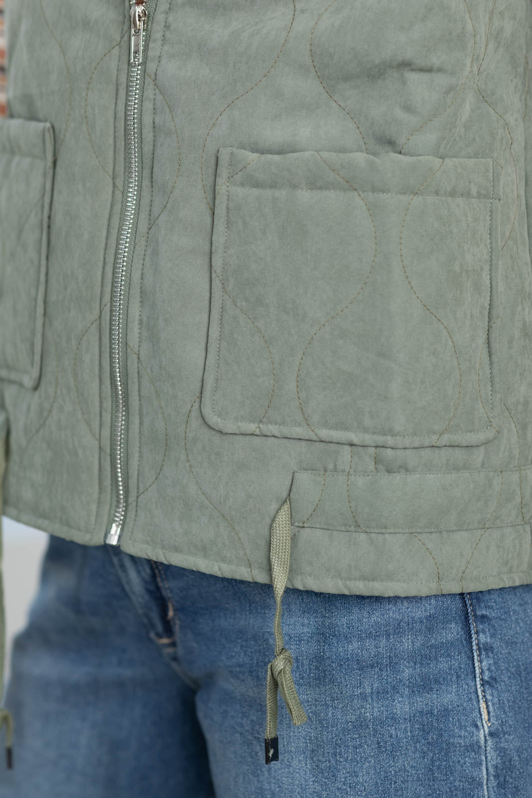 Staccato Sage Quilted Relaxed Padded Vest