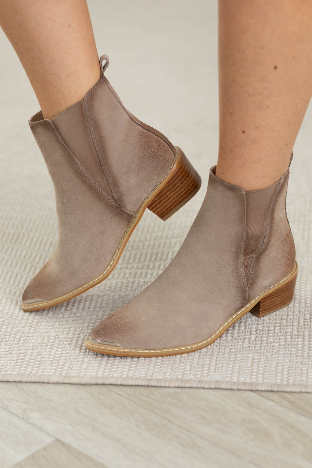 Suede Pull On Booties