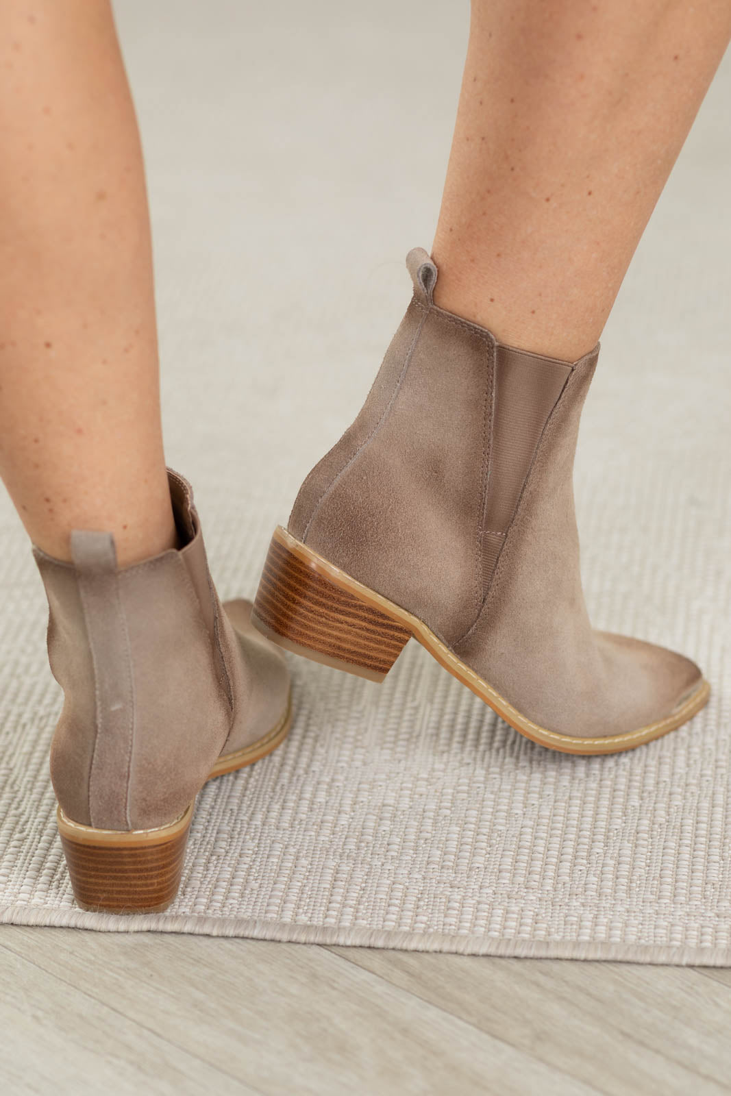 Suede Pull On Booties