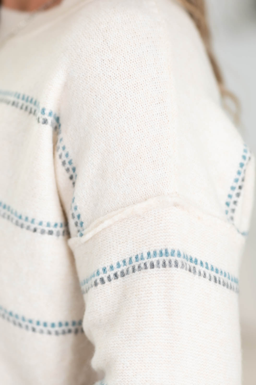 Staccato Textured Multi Striped Sweater