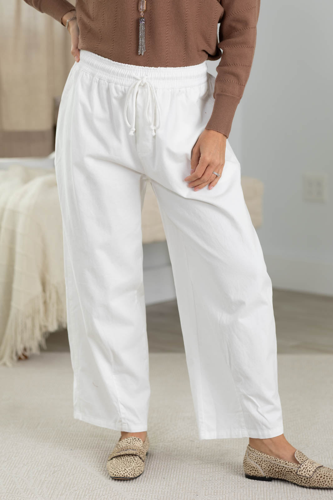 High Waist Drawstring Pants With Pockets