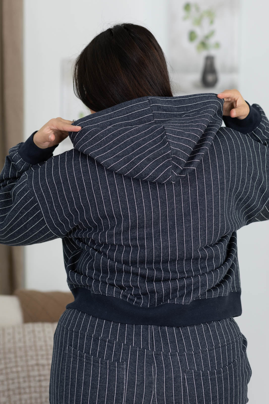 Pinstripe French Terry Hoodie
