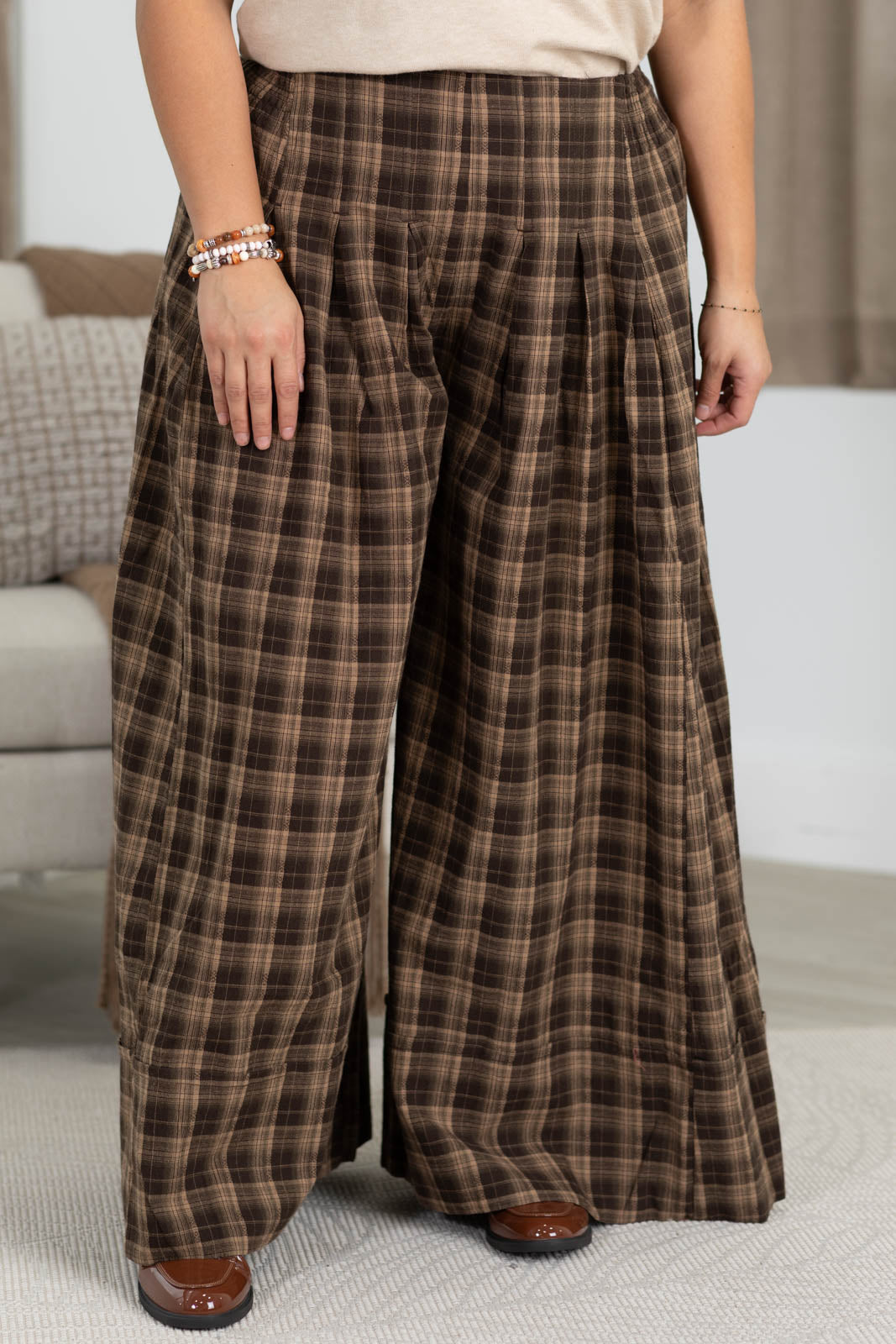 Cotierra Plaid Wide Leg Pants