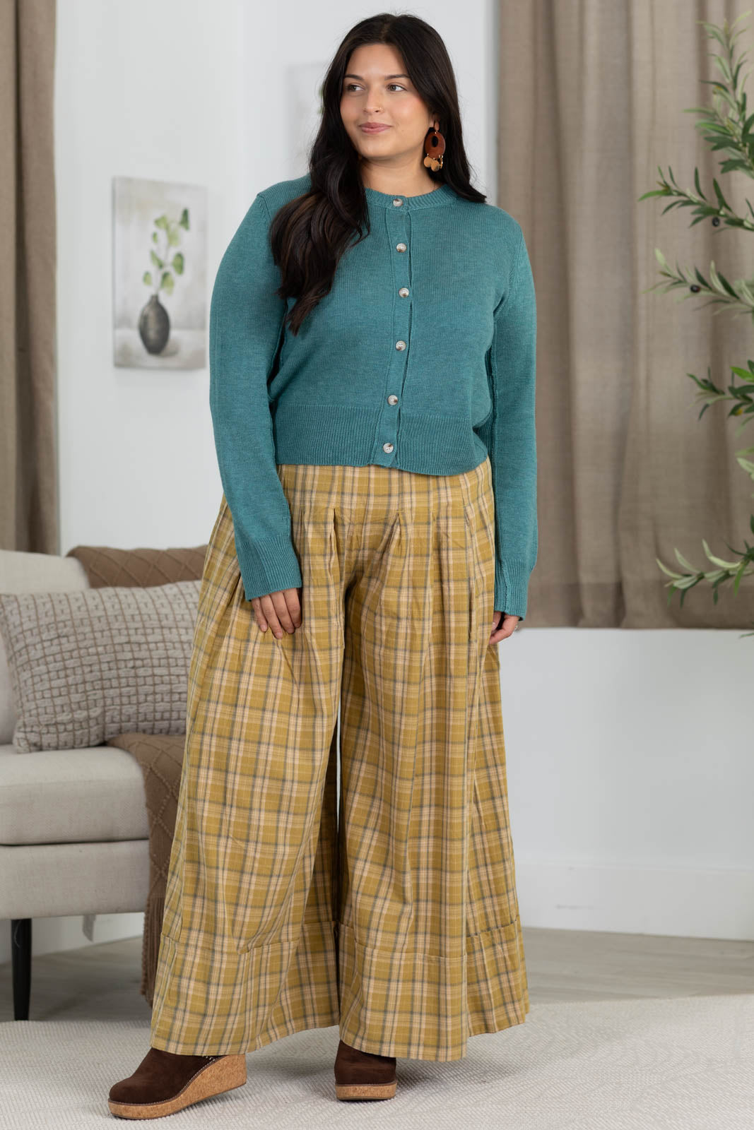 Cotierra Plaid Wide Leg Pants