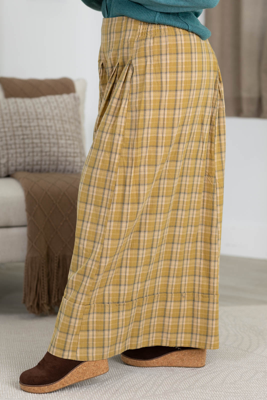 Cotierra Plaid Wide Leg Pants