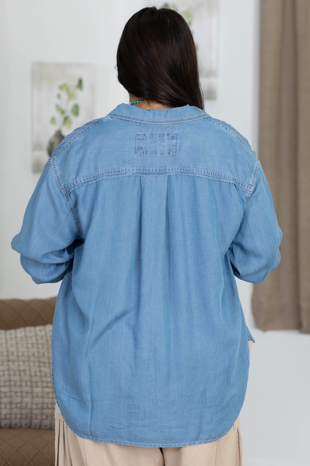 Cotierra x Filly Flair Chambray Easy Layering Button Up Top