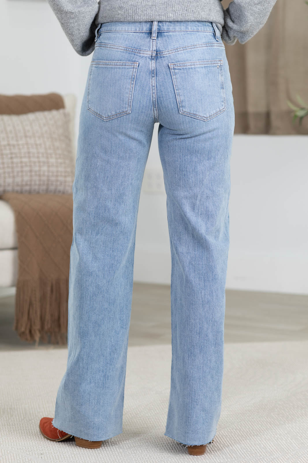 Mica Mid Rise Wide Stripe Jeans