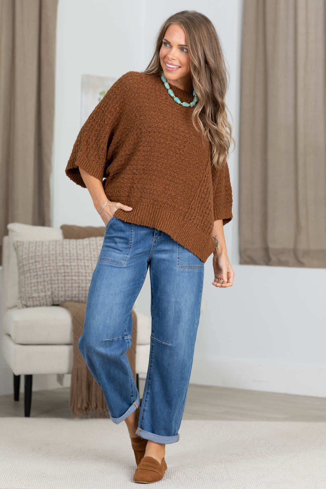 Risen Slouchy Barrel Jeans with Patch Pockets