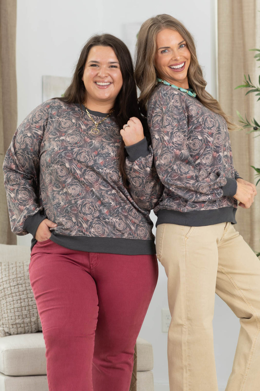 Backroads Printed French Terry Sweatshirts by Filly Flair