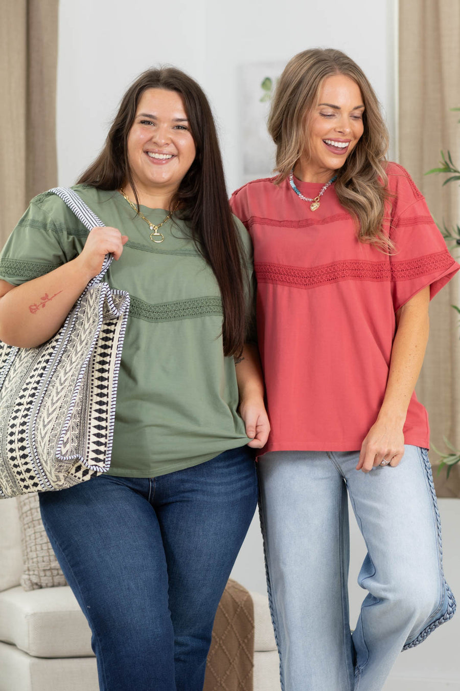 Willow Crochet Detail Short Sleeve Top by Filly Flair