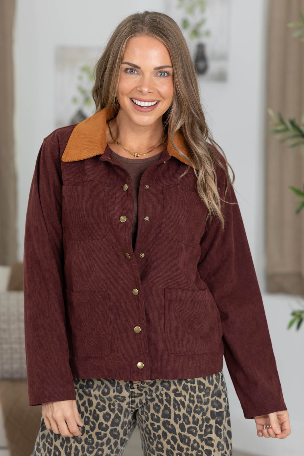 Staccato Plaid Lined Corduroy Barn Jacket