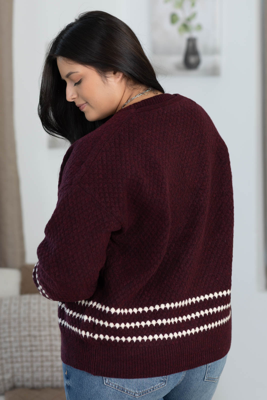 Staccato Textured Balloon Sleeve Cardigan