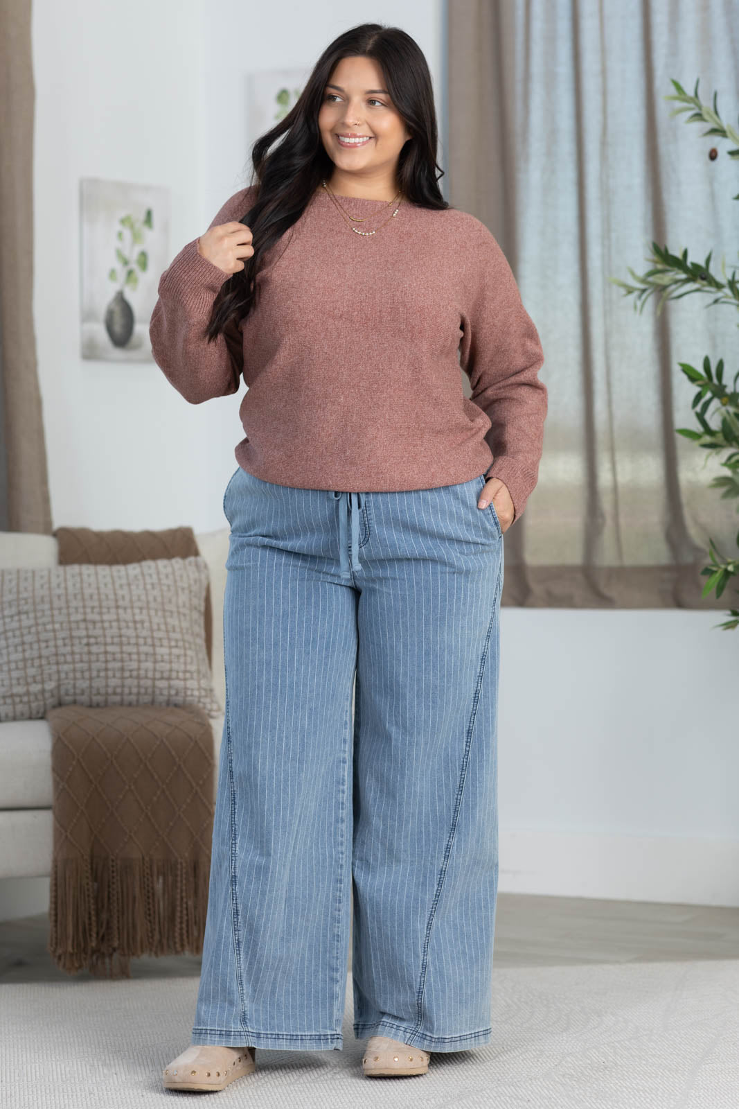 Staccato Boatneck Dolman Long Sleeve Sweater Top