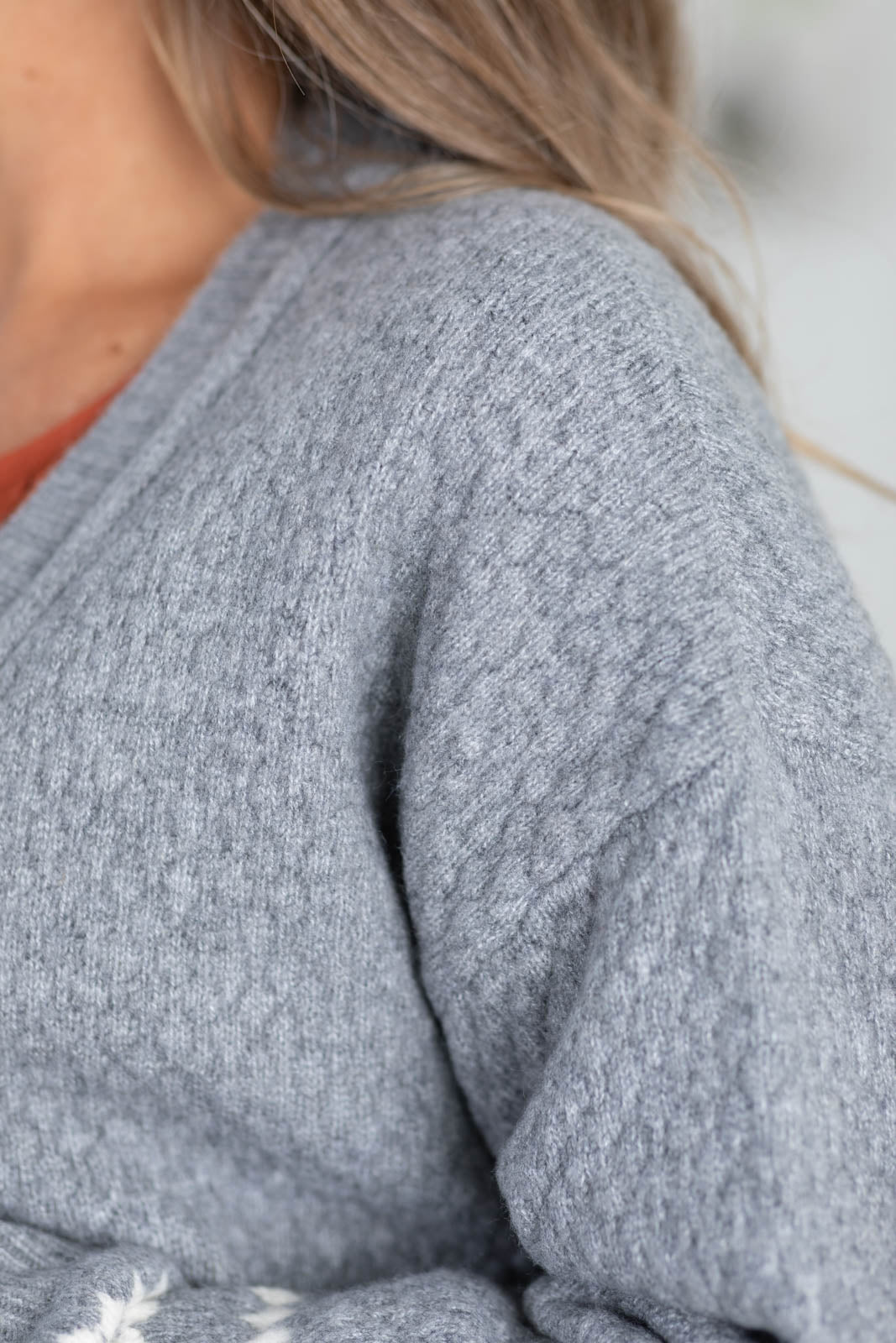 Staccato Textured Balloon Sleeve Cardigan