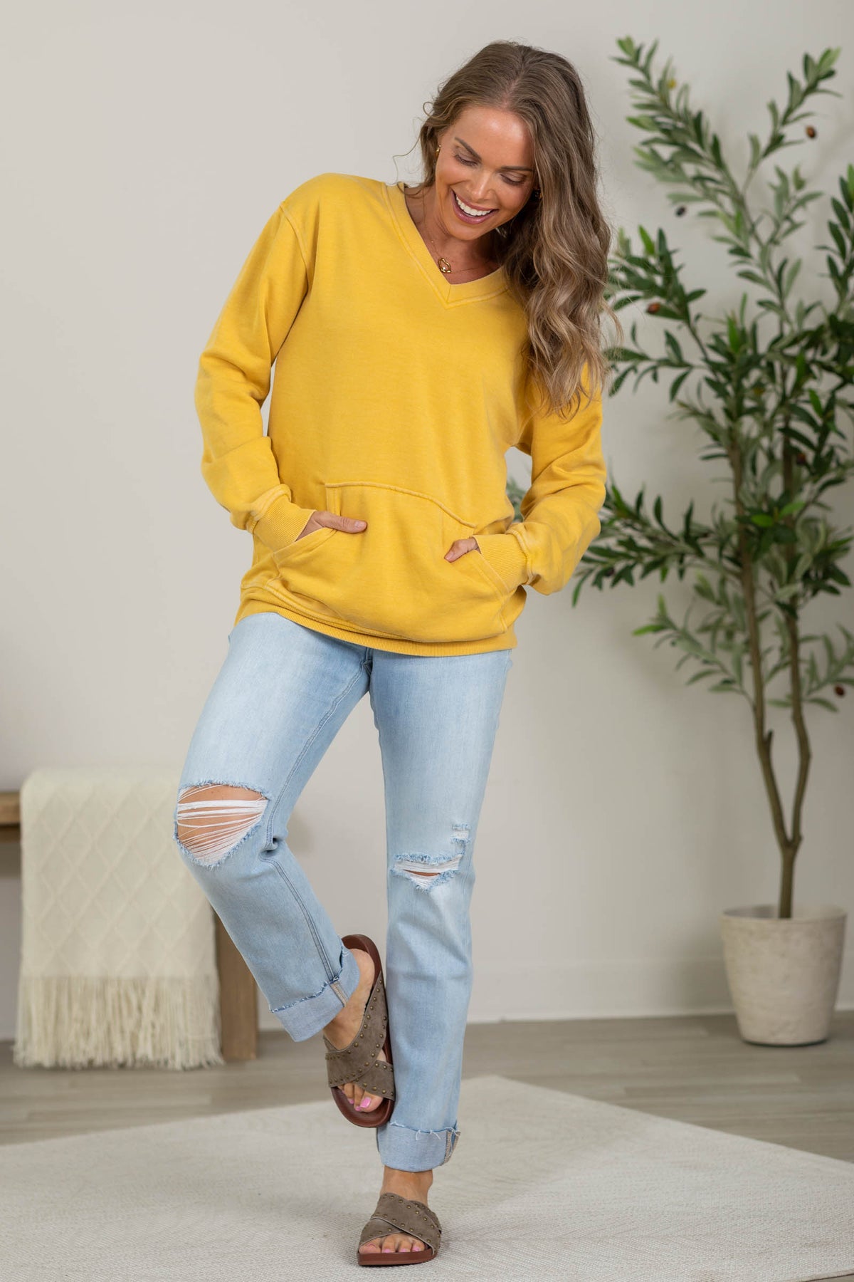 Cozy Campfire V-Neck Sweatshirt