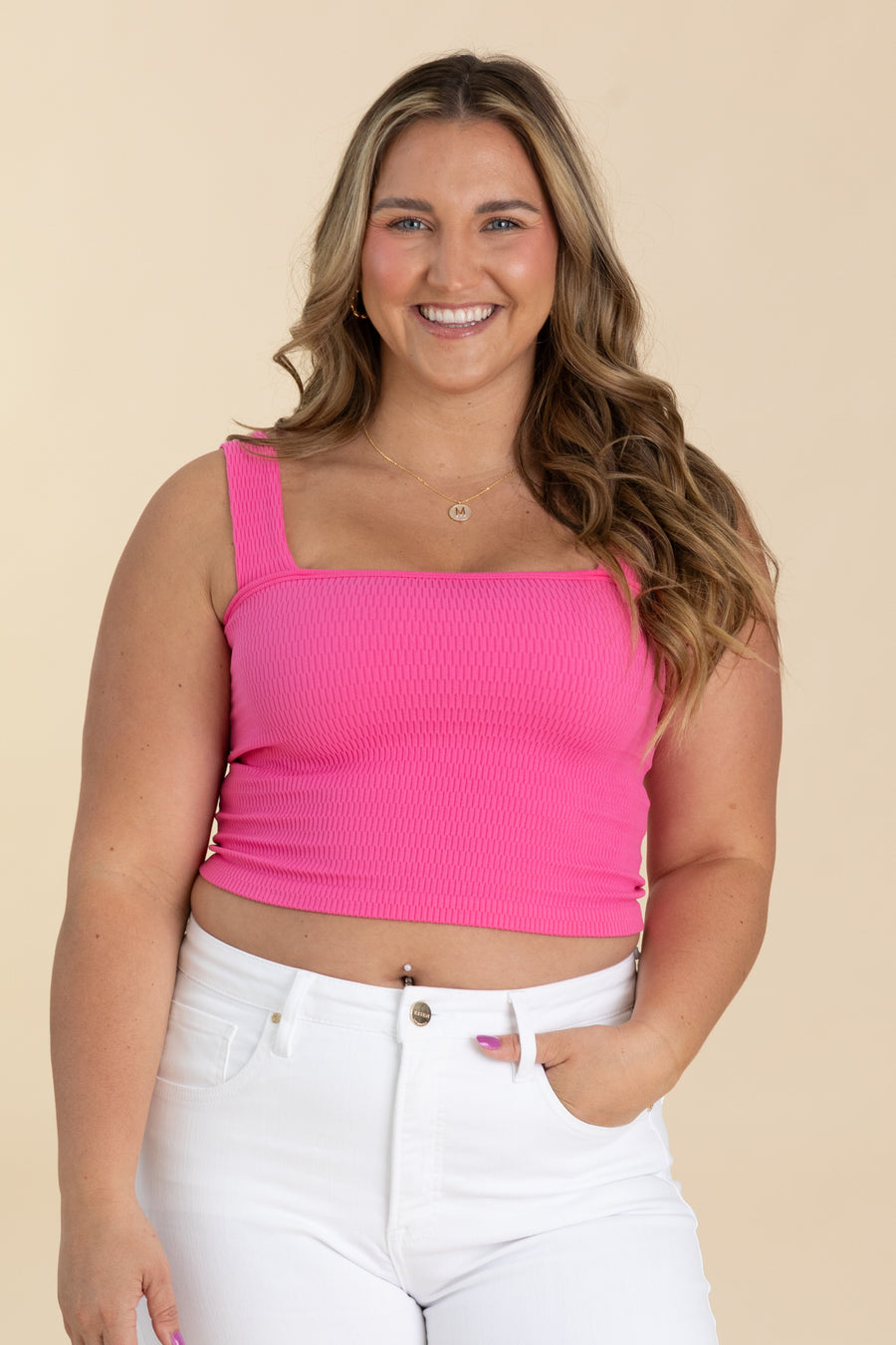 Seamless Textured Crop Tank