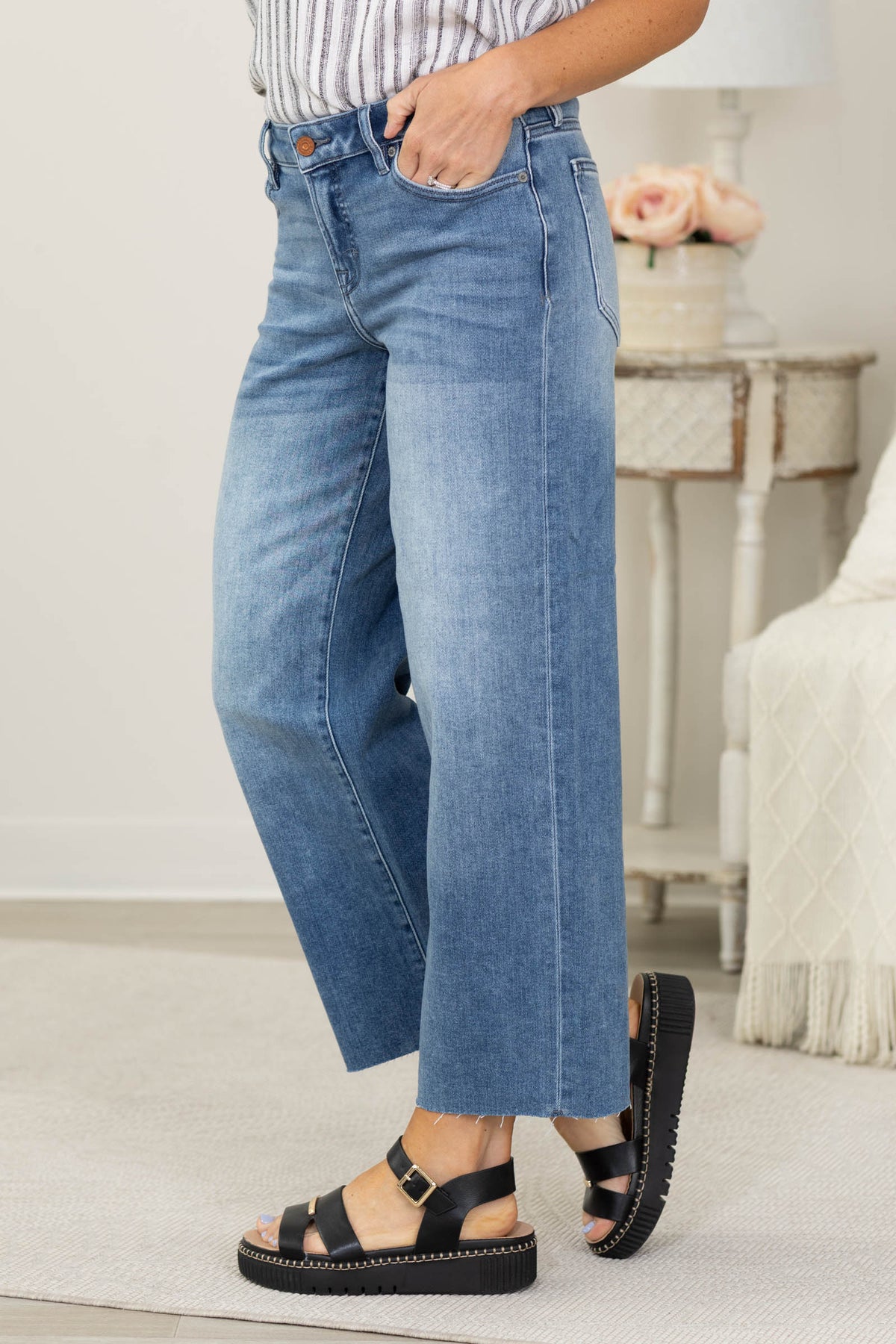 Hidden Medium Wash Mid Rise Dad Jean