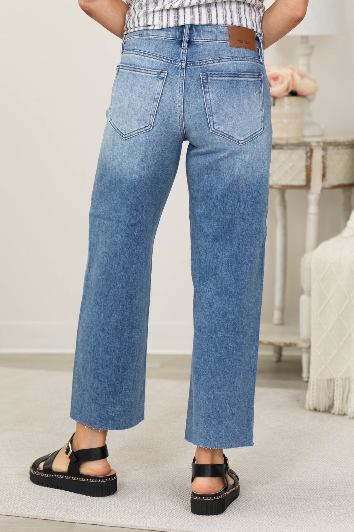 Hidden Medium Wash Mid Rise Dad Jean