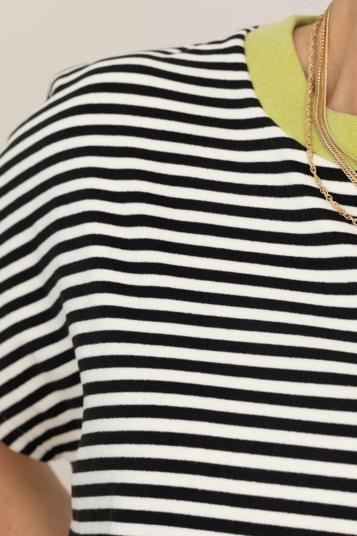 Stripe Soft Brushed Knit Dolman Sleeve Tops