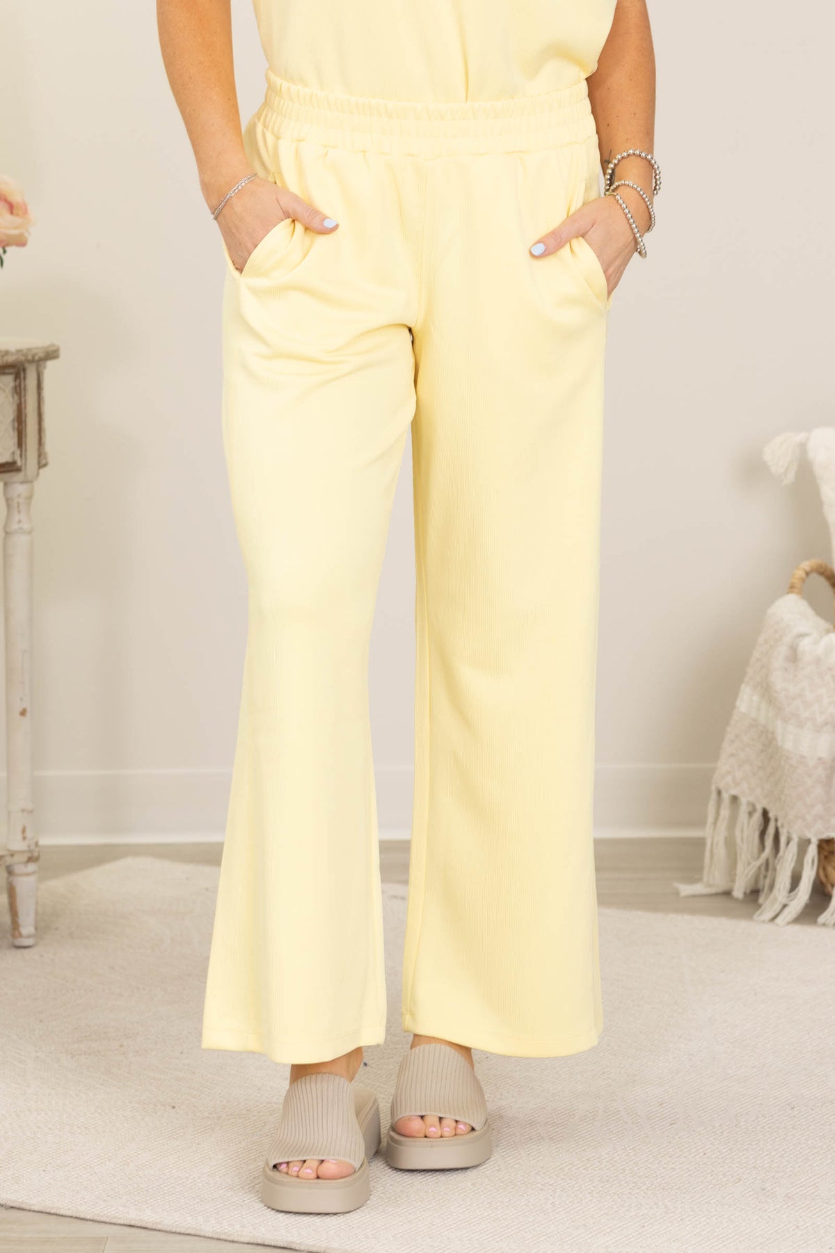 Luxe Rib Wide-Leg Pants