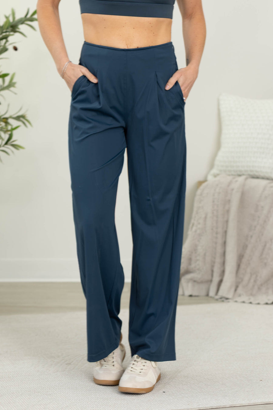 FlexFlow Pleated Front Wide Leg Pants