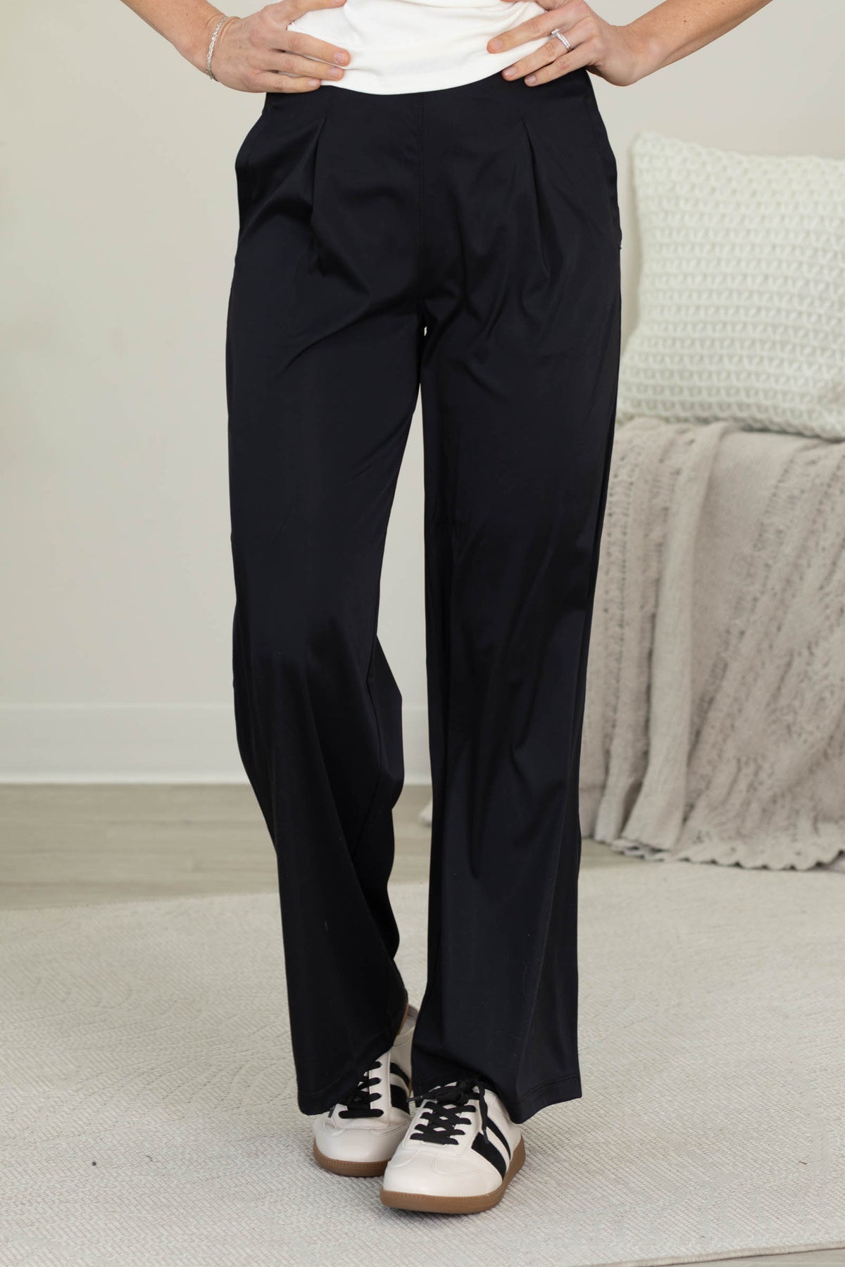 FlexFlow Pleated Front Wide Leg Pants