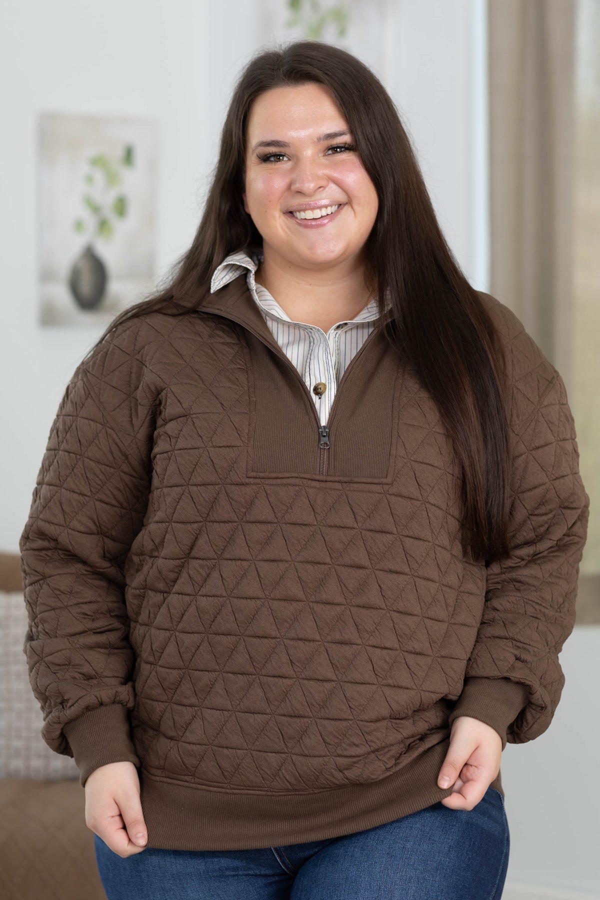 Zip It Up Quilted Pullover by Filly Flair