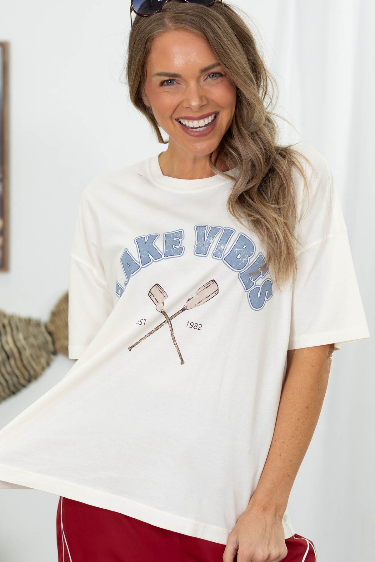 Ivory Lake Vibes Graphic Knit Tee