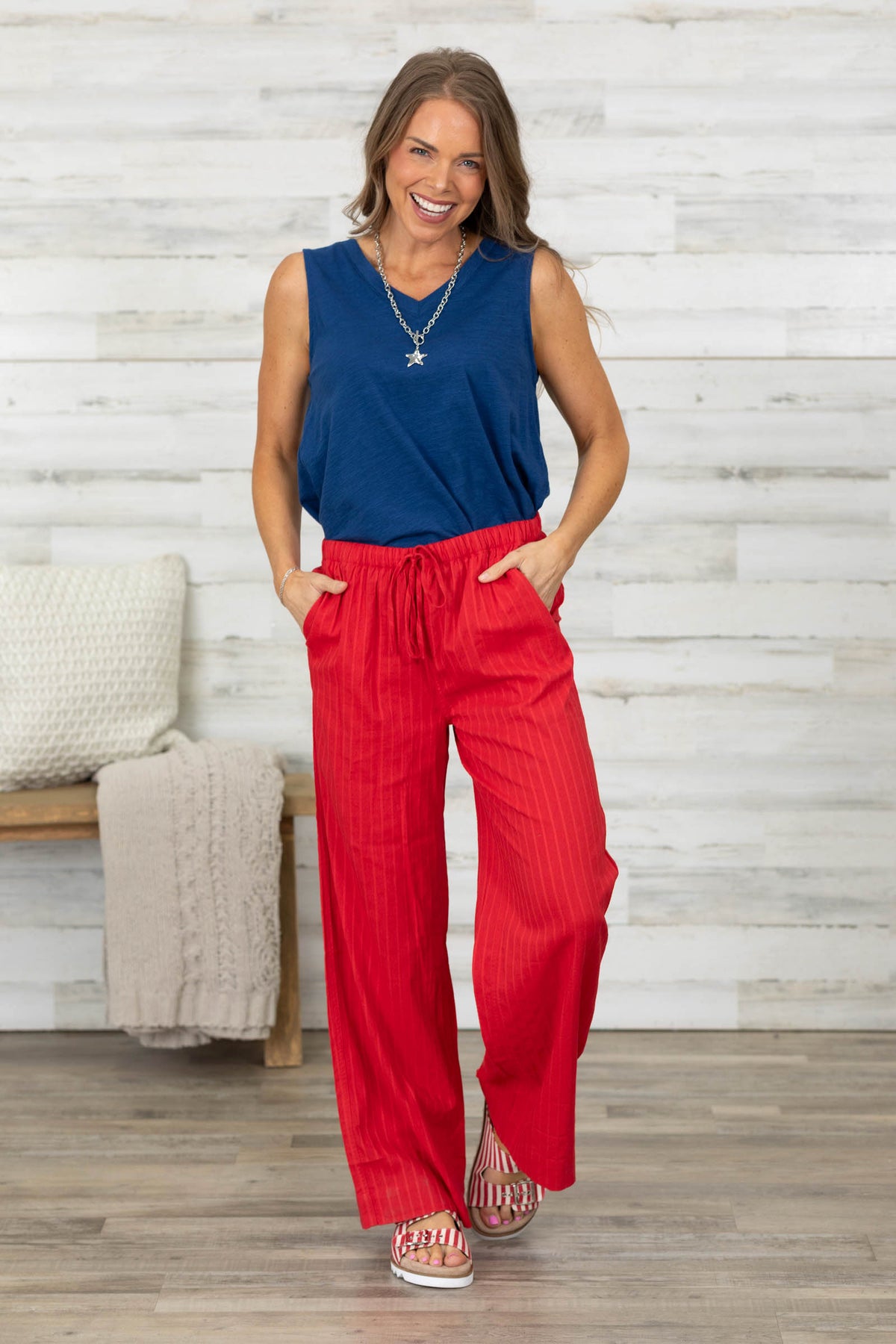 Heather V-Neck Knit Tank Top- 100% Cotton
