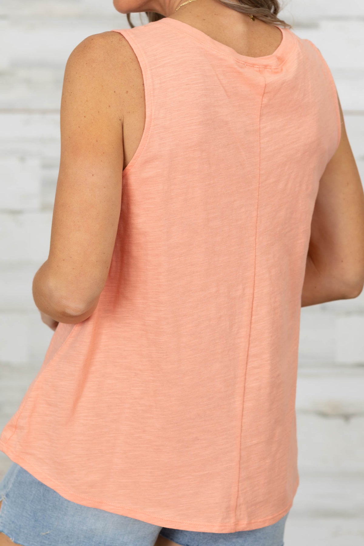 Heather V-Neck Knit Tank Top- 100% Cotton