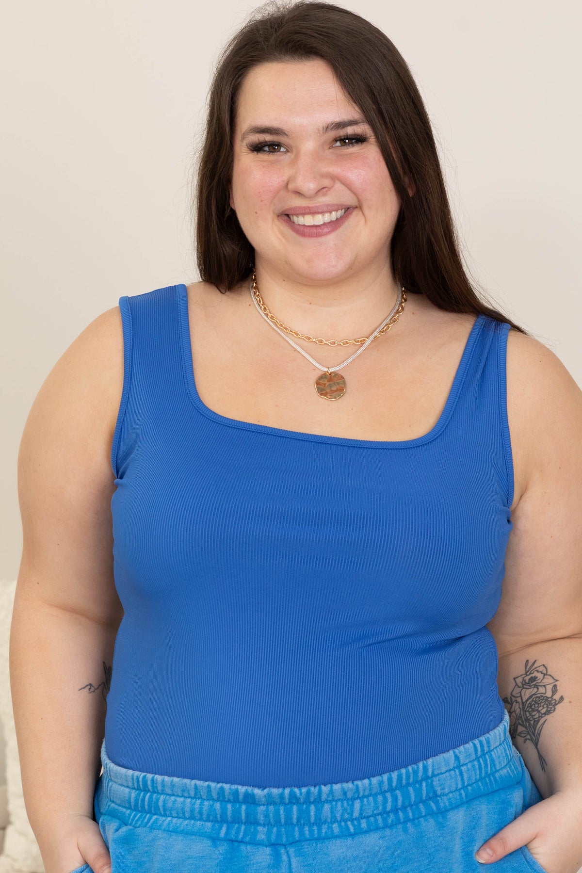 Light Ribbed Tank Tops