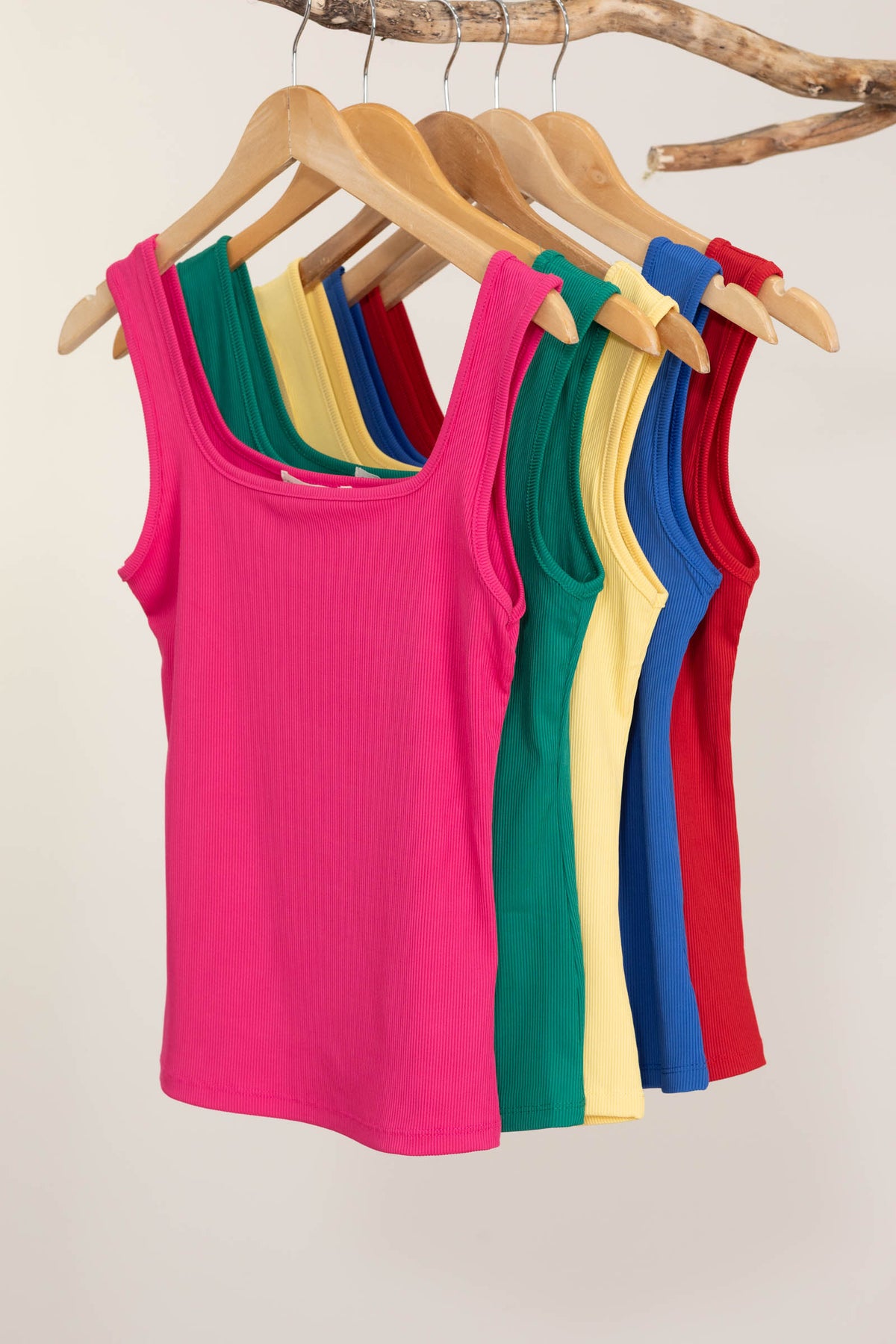 Light Ribbed Tank Tops