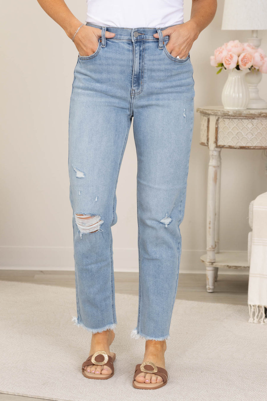 Cello High Rise Mom Fit Jeans