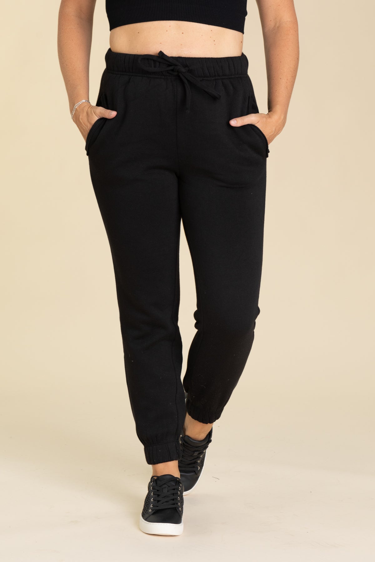 Fleece Drawstring Joggers With Pocket