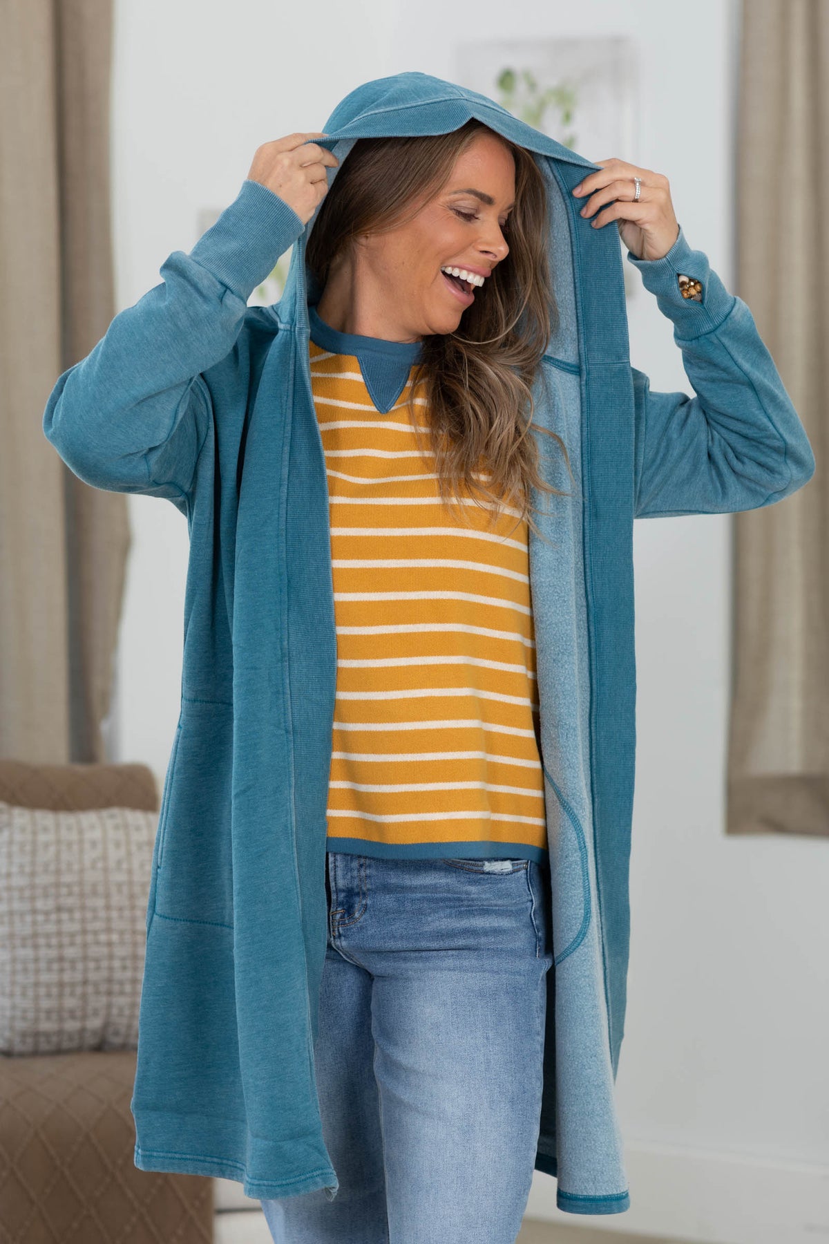 Cozy Campfire Longline Hooded Cardigan