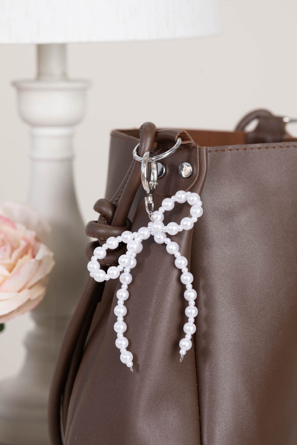 Pearl Bow Keychain Bag Charm