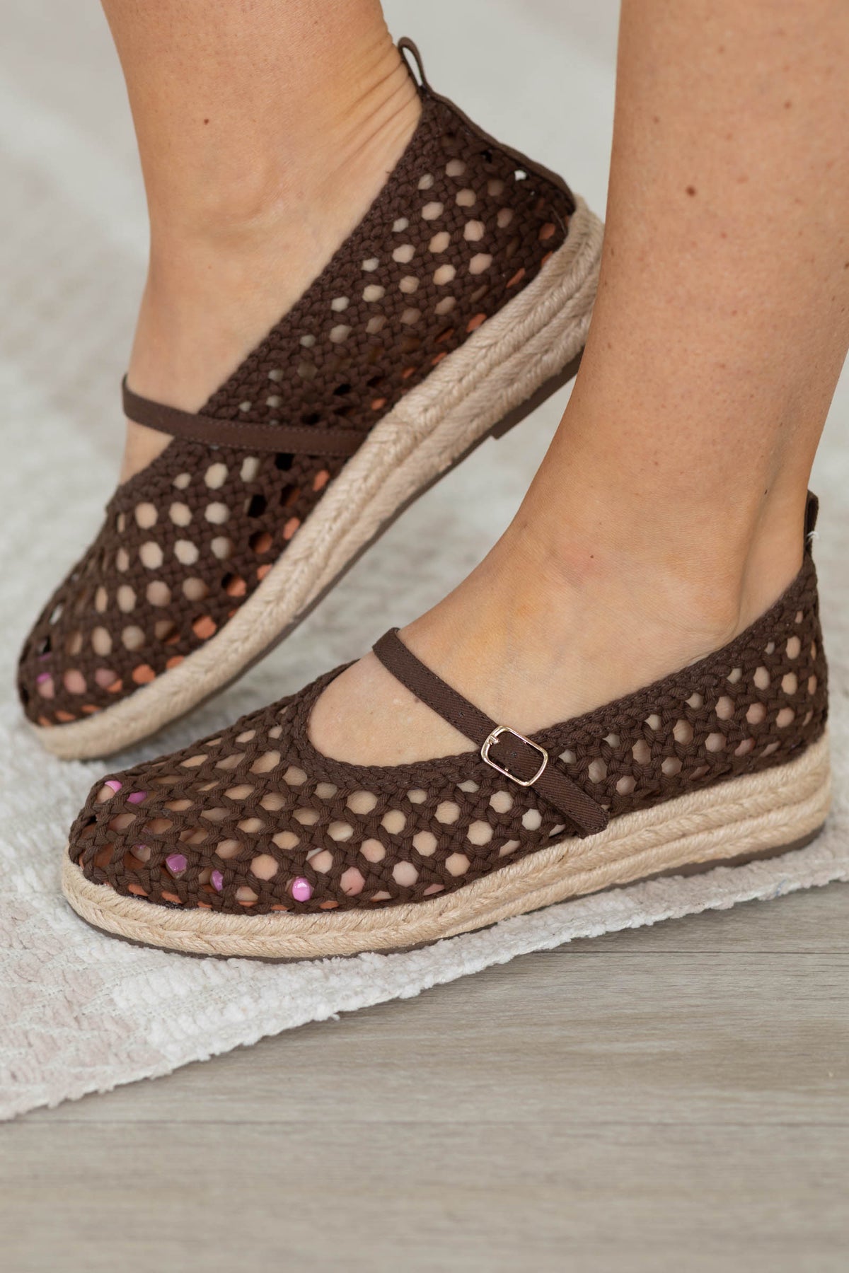 MIA Brown Espadrille Mary Jane