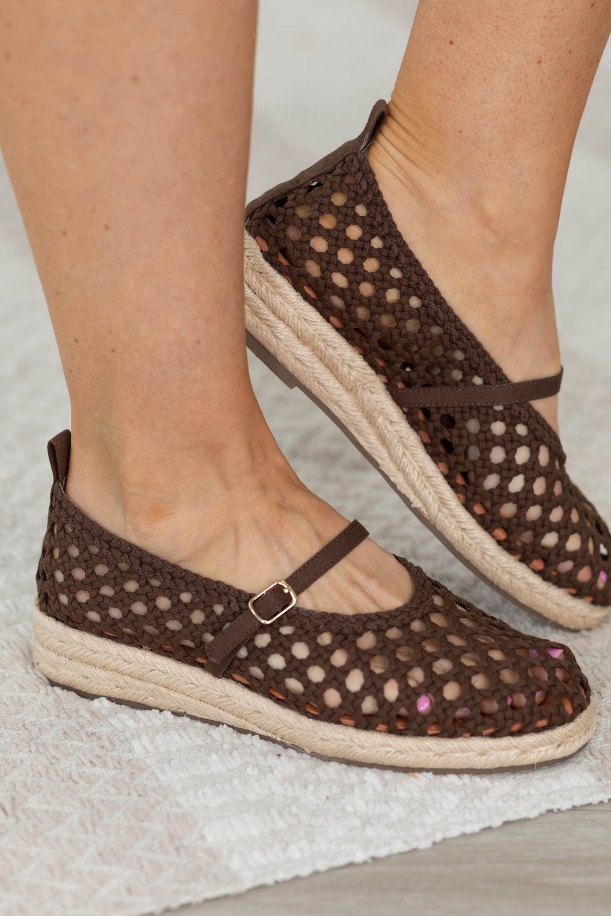 MIA Brown Espadrille Mary Jane