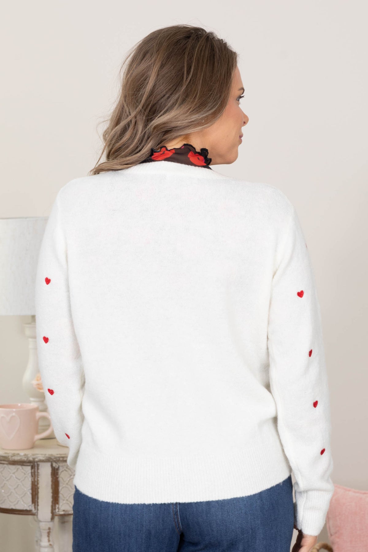 Heart Pattern Up Knit Cardigans