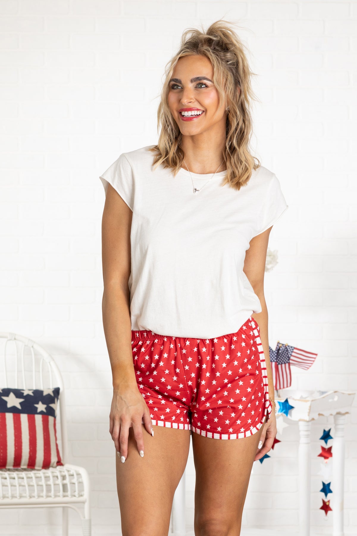 Americana Stripe Binding Soft Shorts