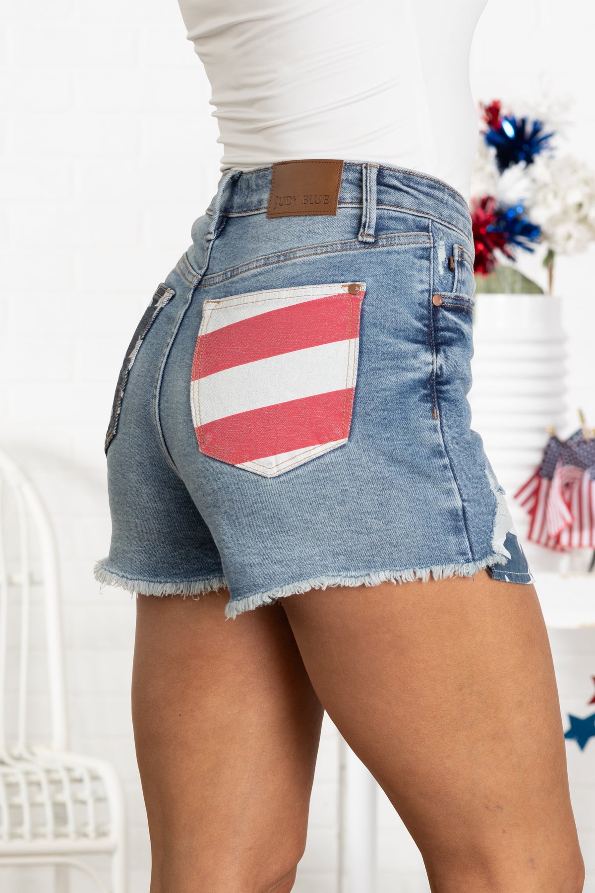 Judy Blue Front And Back American Flag Shorts