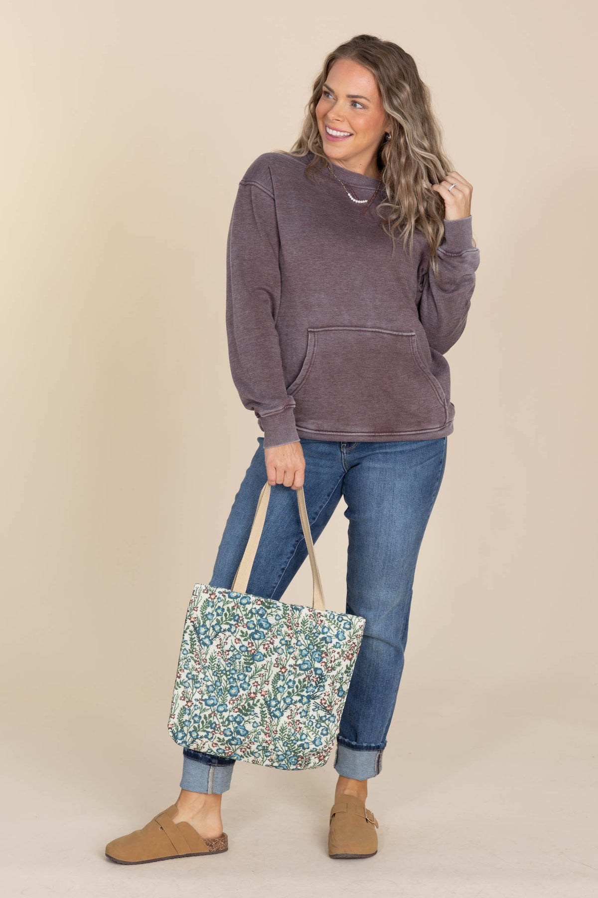 Organic Embroidery Floral Quilted Tote Bags