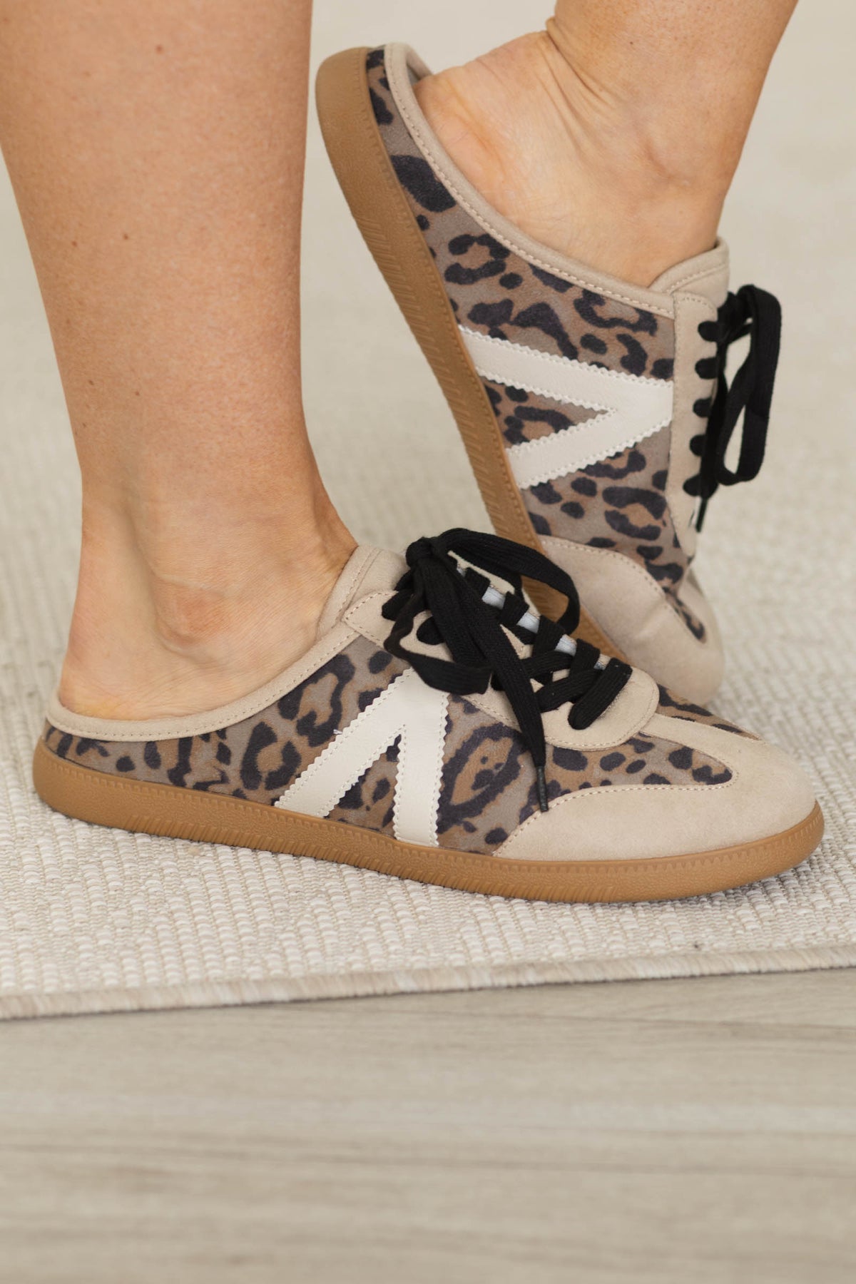 MIA Sand Leopard Print Slip On Sneaker
