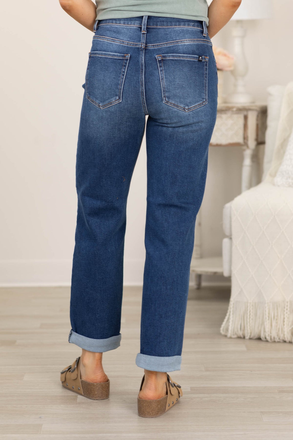 J21 Dark Wash Mid Rise Boyfriend Jeans