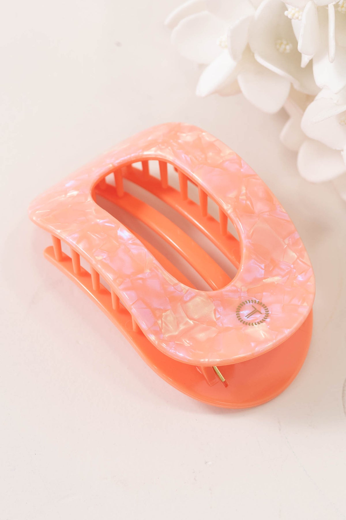 Dreamsicle Flat Round Hair Clip