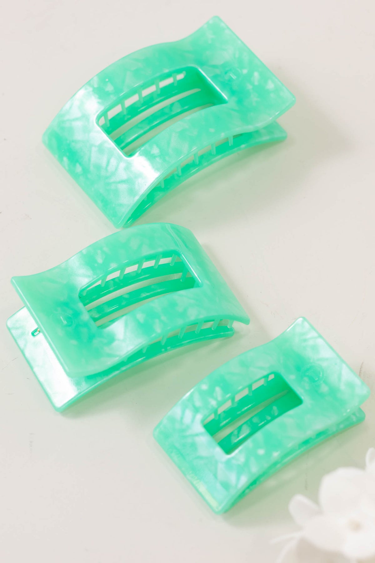 Spring Splash Flat Rectangle Hair Clip